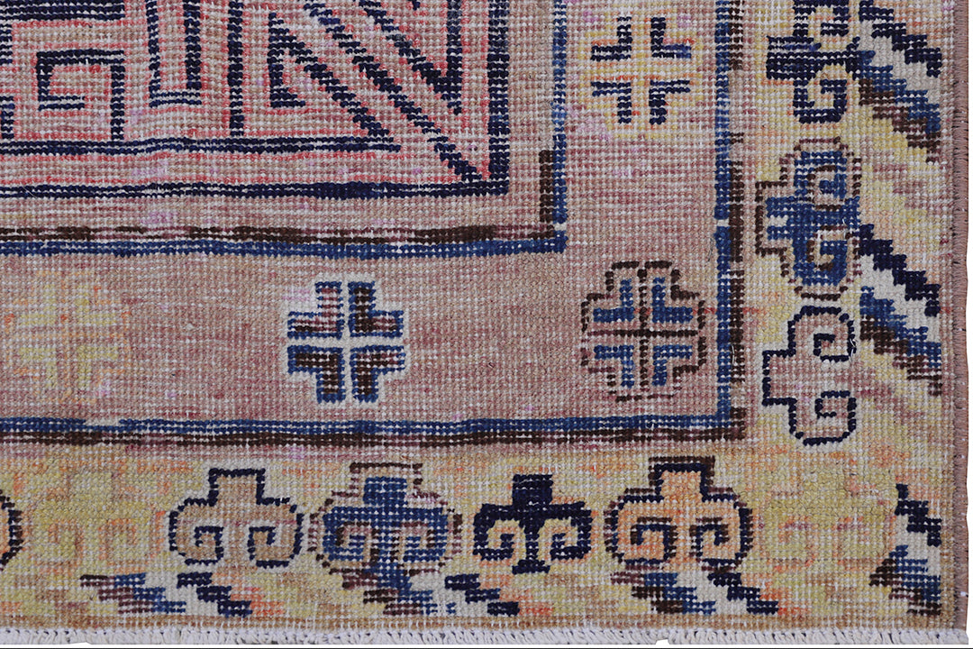 5'x10' Ariana Vintage Khotan Navy Beige Yellow Rug