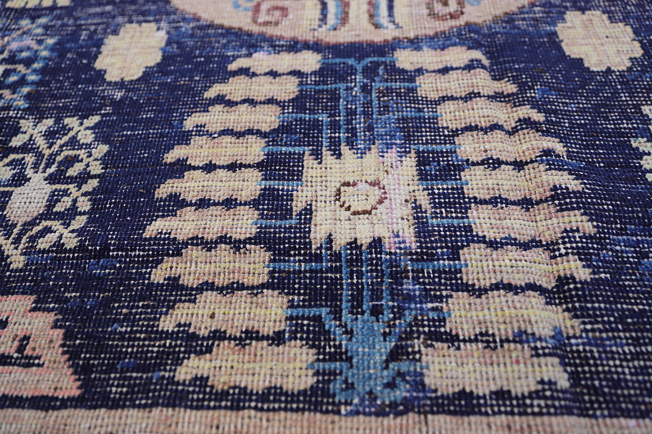 5'x10' Ariana Vintage Khotan Navy Beige Yellow Rug