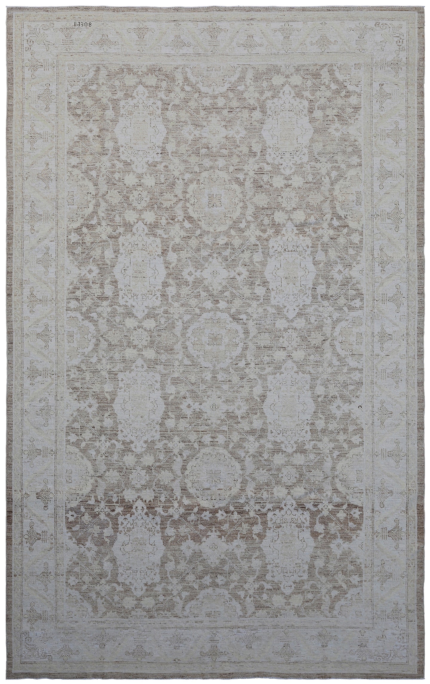 6'x9' Ariana Sultanabad Design Brown Ivory Rug