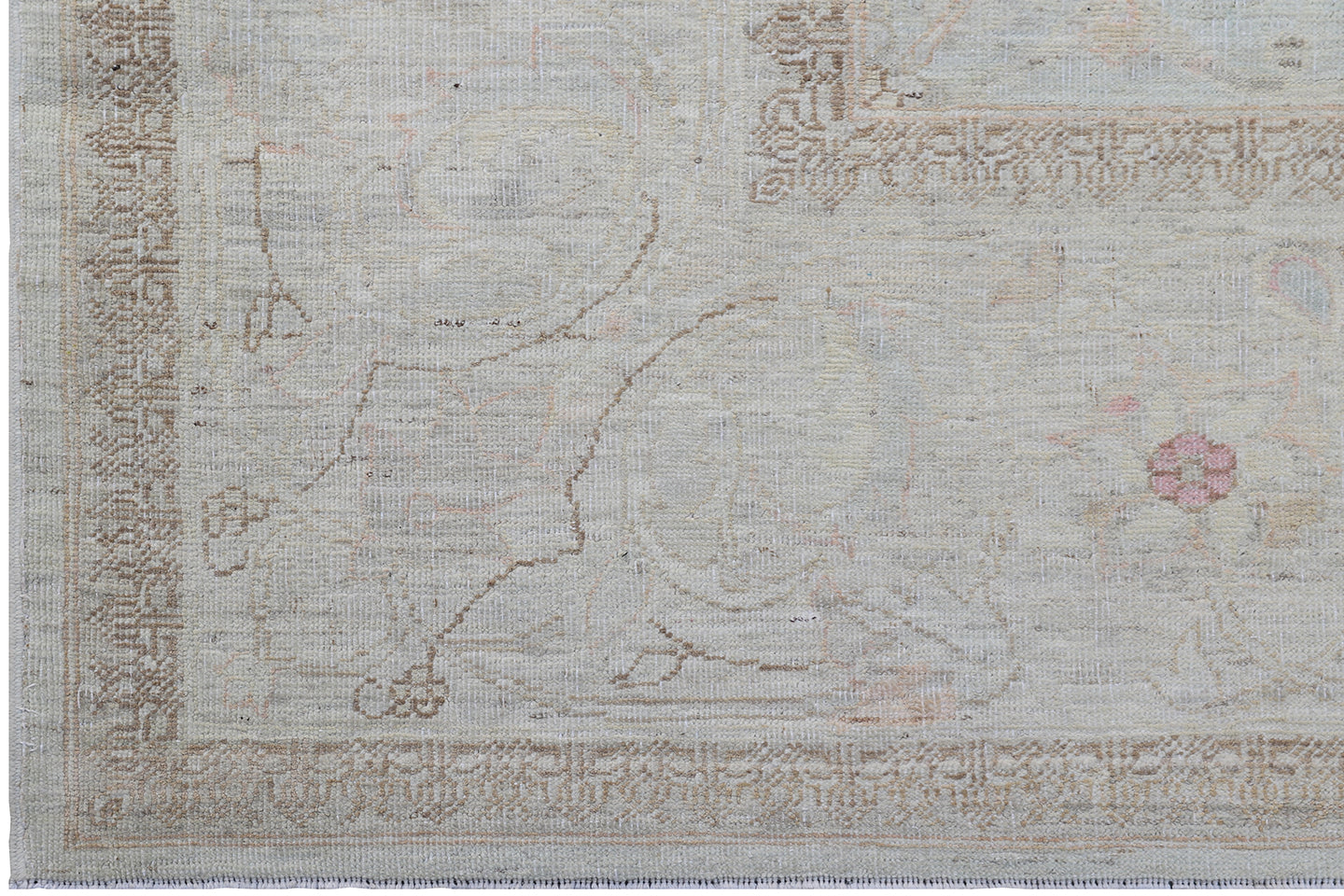 6'x9' Ariana Tabriz Design Blue Pastel Ivory Pink Rug