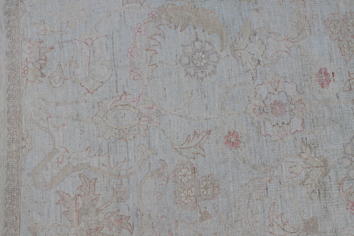 6'x9' Ariana Tabriz Design Blue Pastel Ivory Pink Rug