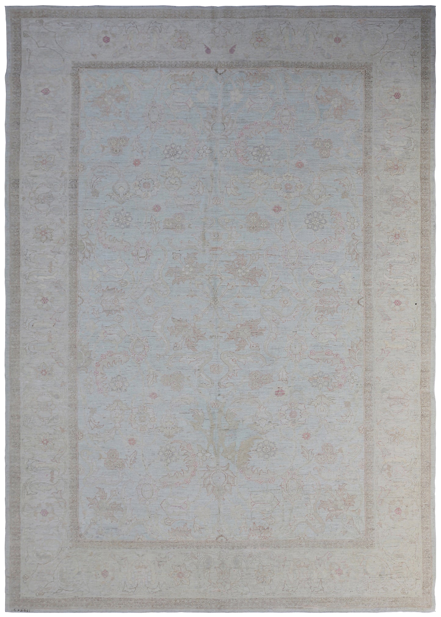 6'x9' Ariana Tabriz Design Blue Pastel Ivory Pink Rug