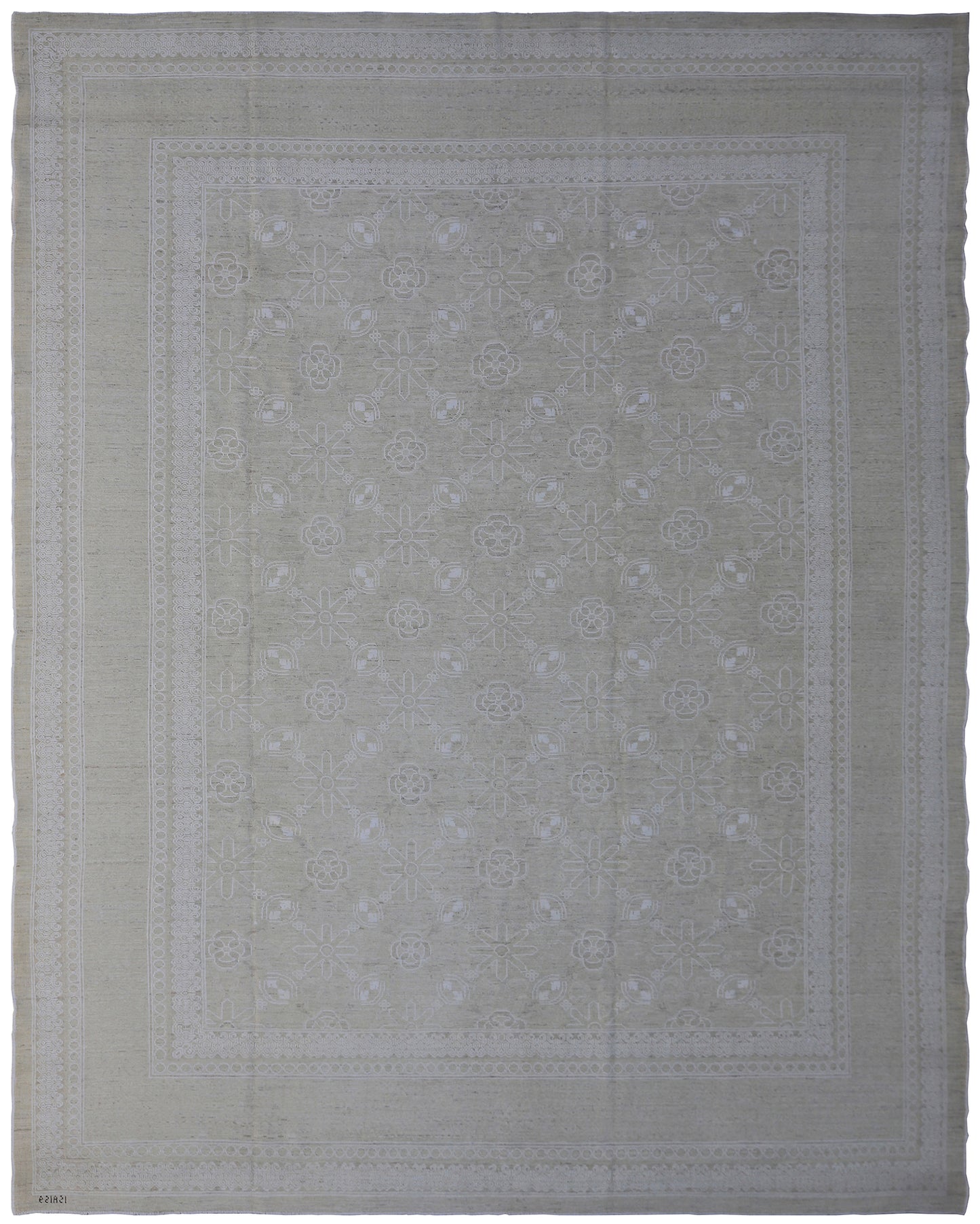 8'x10' Soft Washed-out Pale Cotton Wool Ariana Transitional Rug