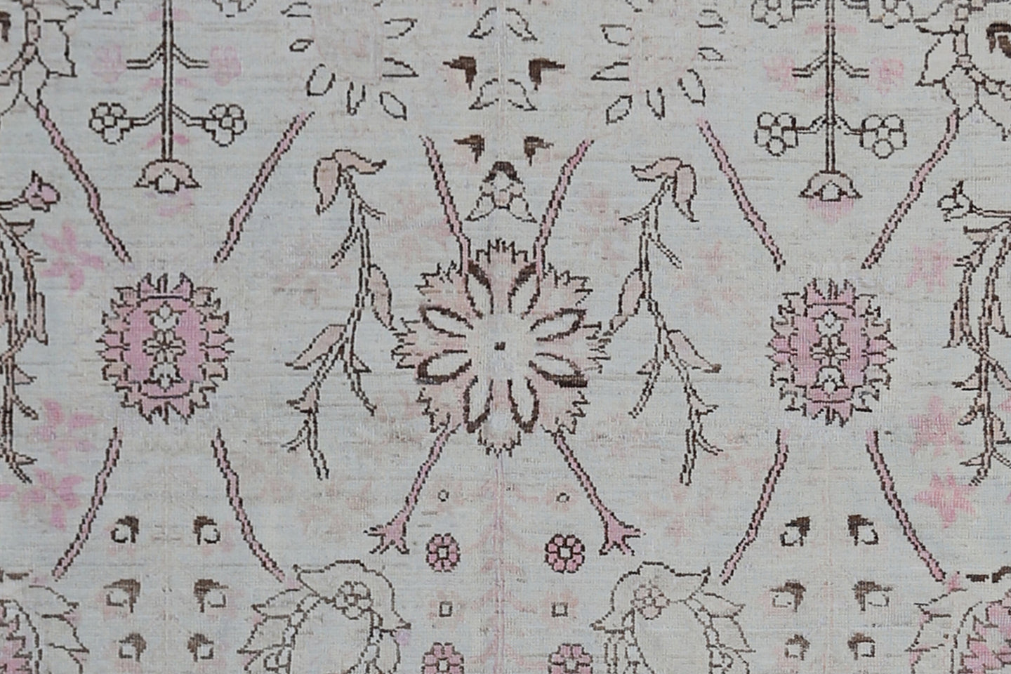 6'x9' Ariana Tabriz Design Ivory Brown Pink Rug