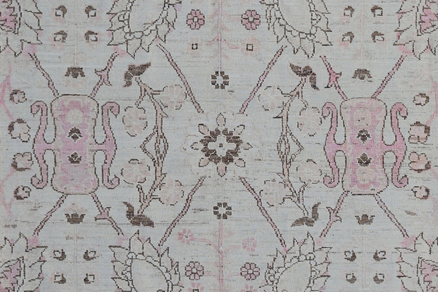 6'x9' Ariana Tabriz Design Ivory Brown Pink Rug