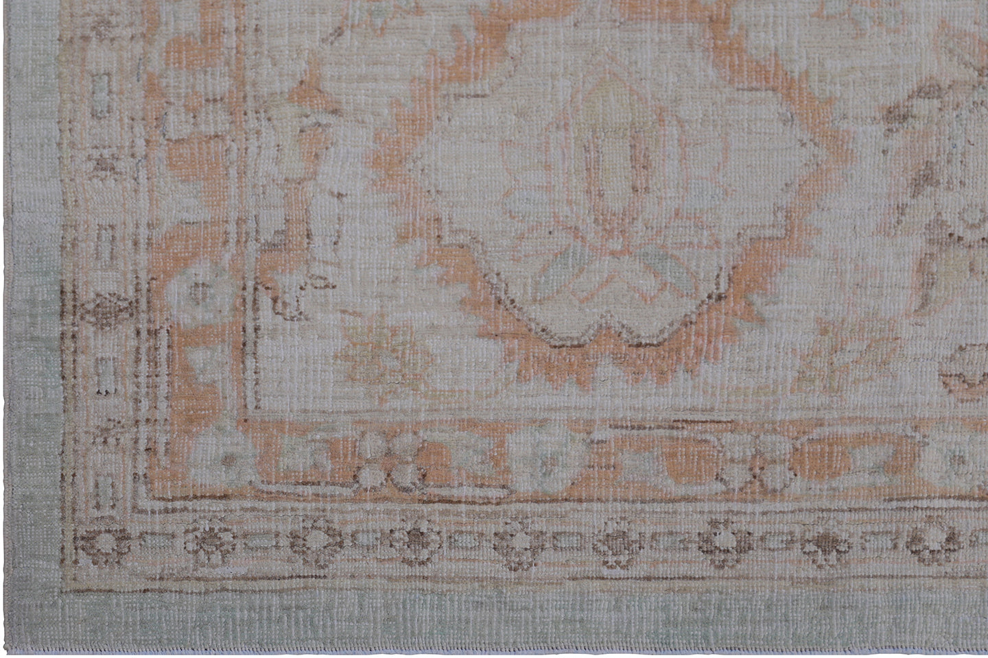 9'x13' Ariana Agra design Blue Rust Ivory Brown Rug