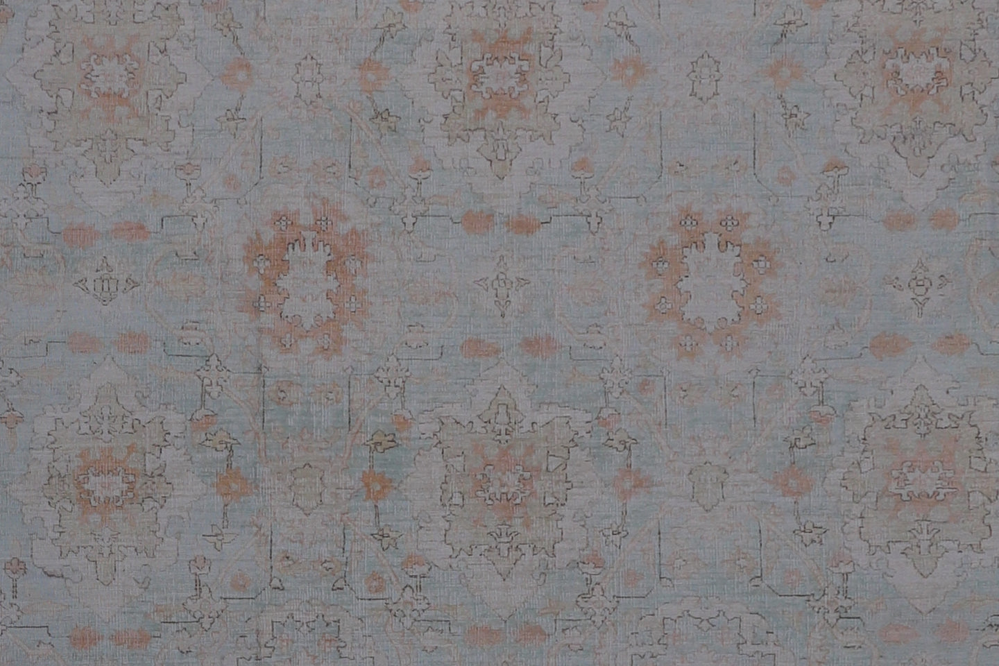 9'x13' Ariana Agra design Blue Rust Ivory Brown Rug