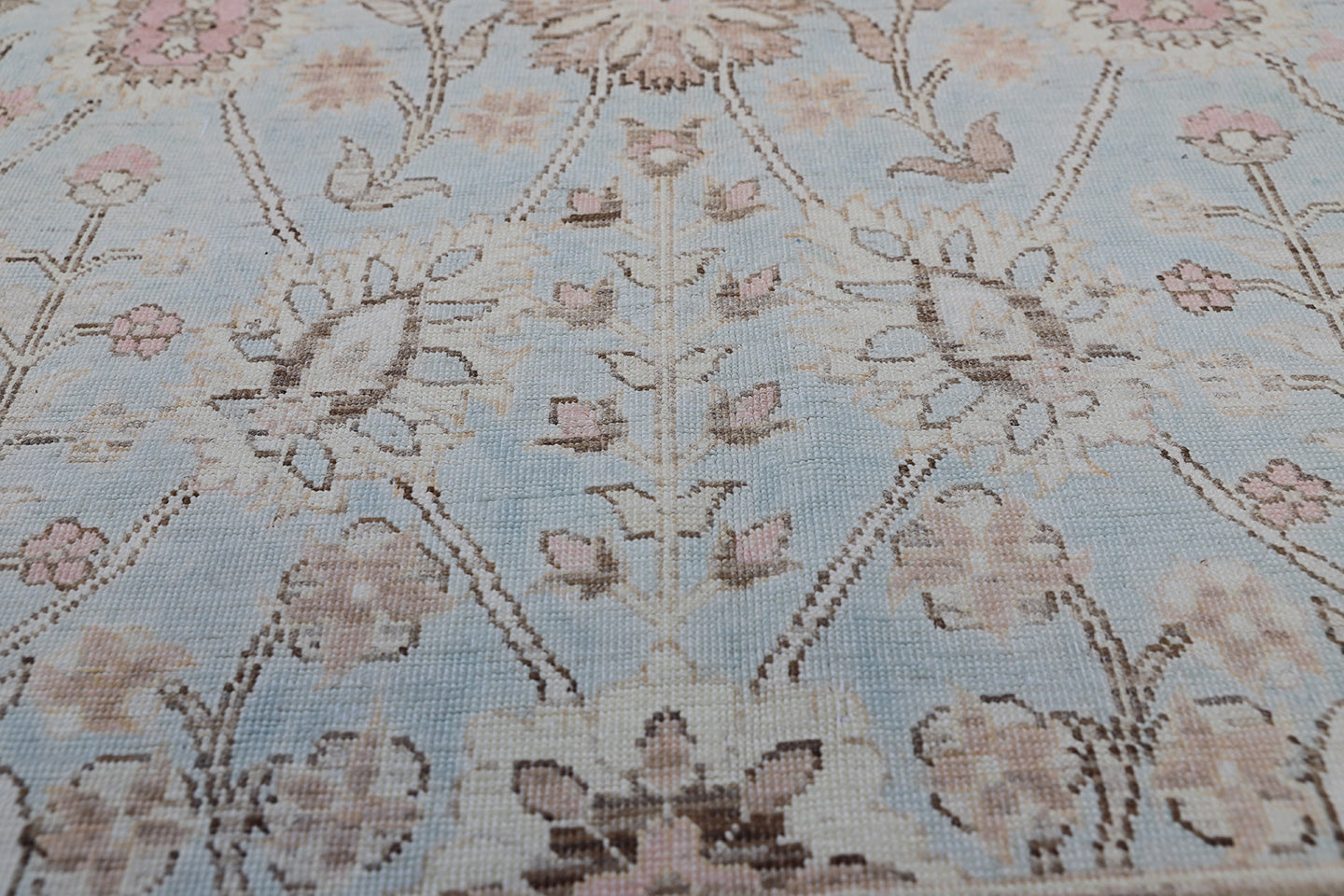 6'x9' Ariana Tabriz design Blue Brown Rug