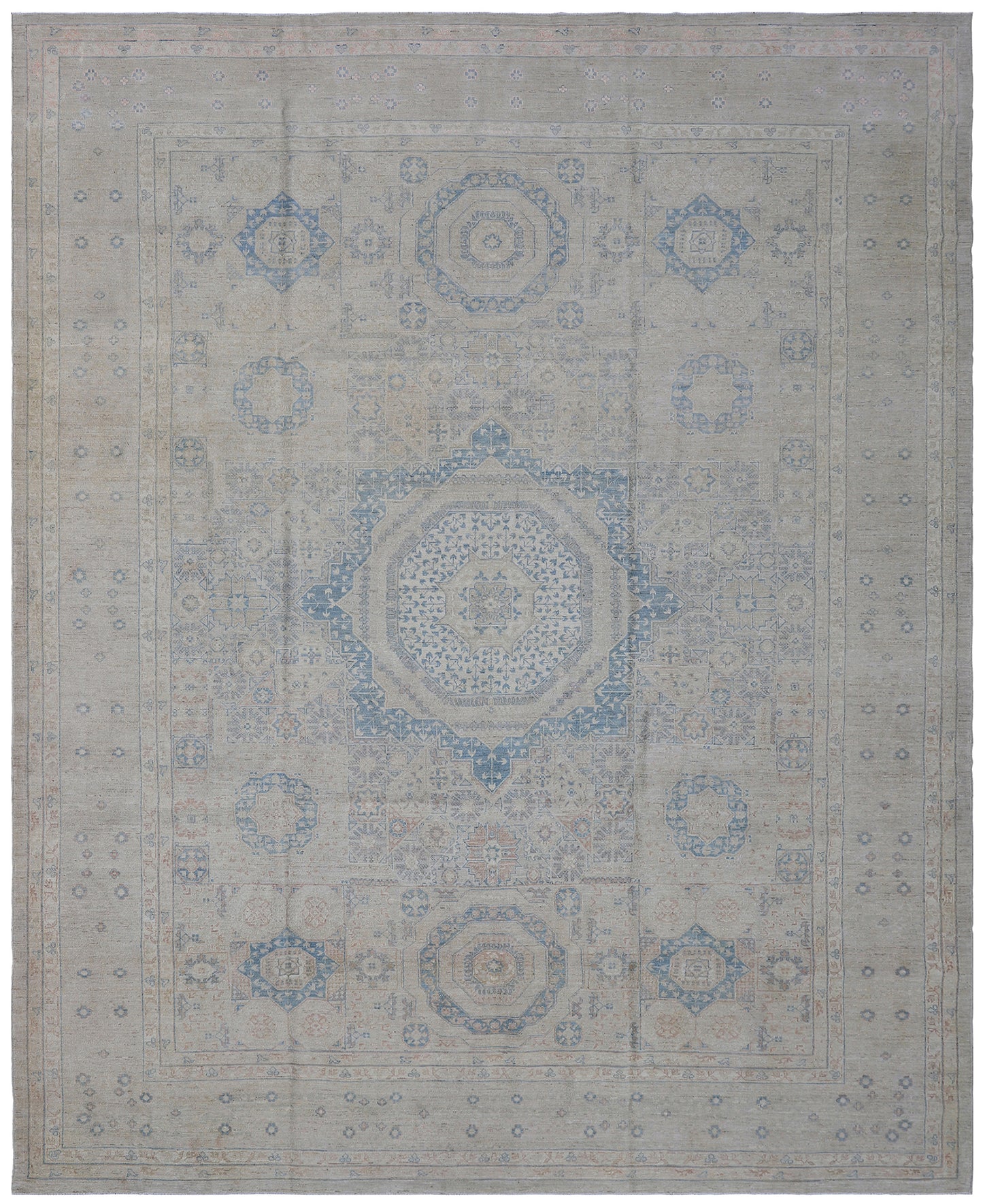 9'x12' Ariana Mamluk Ivory Blue Rug