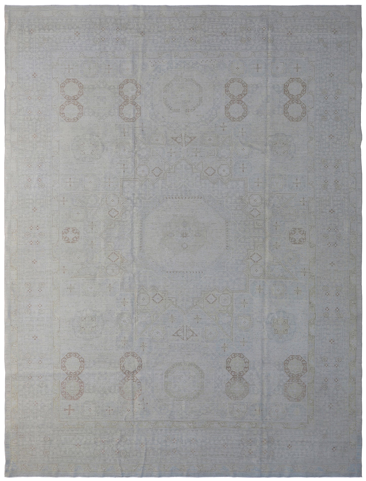 9'x12' Soft Blue Brown Mamlook Design Ariana Transitional Rug