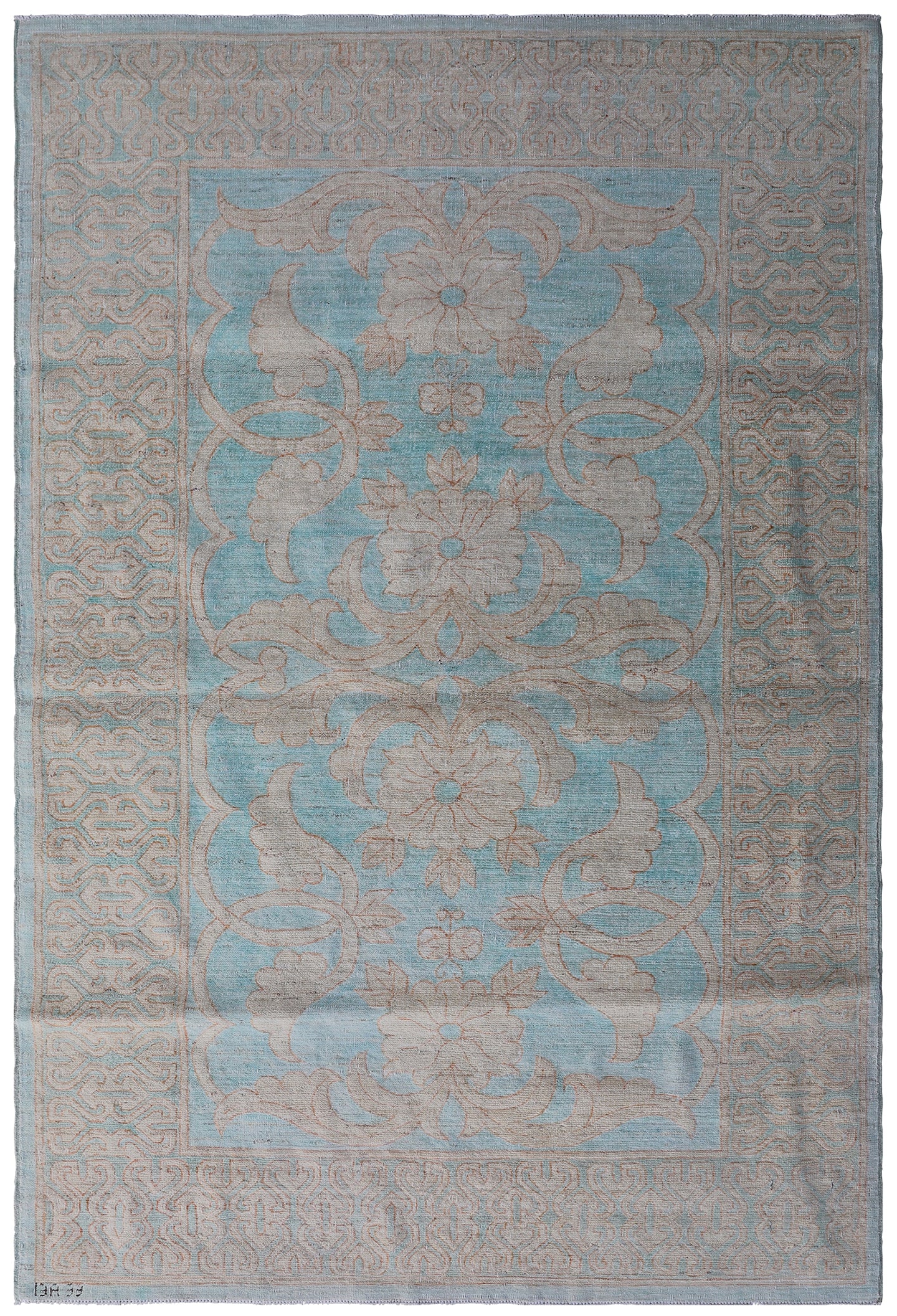 3'x5' Ariana Transitional Floral Design Blue Ivory Entry Rug