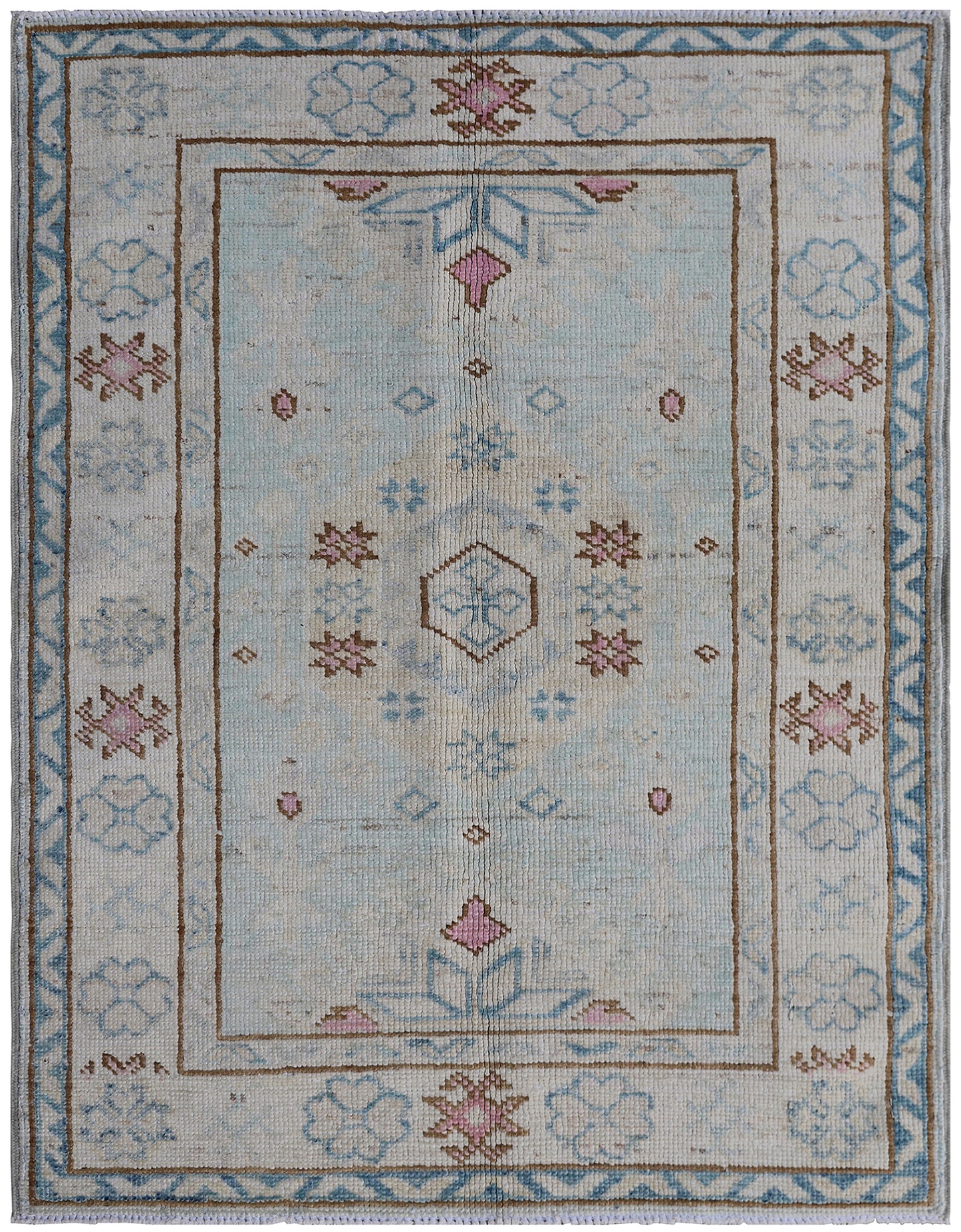 2'x3' Ariana Caucasian Blue Ivory Copper Hazara Rug