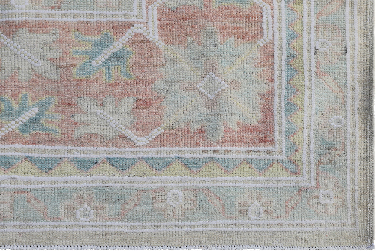 5'x8' Ariana Caucasian Design Ivory Blue Copper Cream Hazara Rug