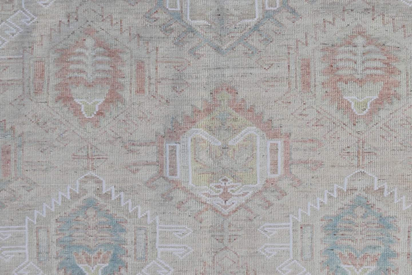 5'x8' Ariana Caucasian Design Ivory Blue Copper Cream Hazara Rug