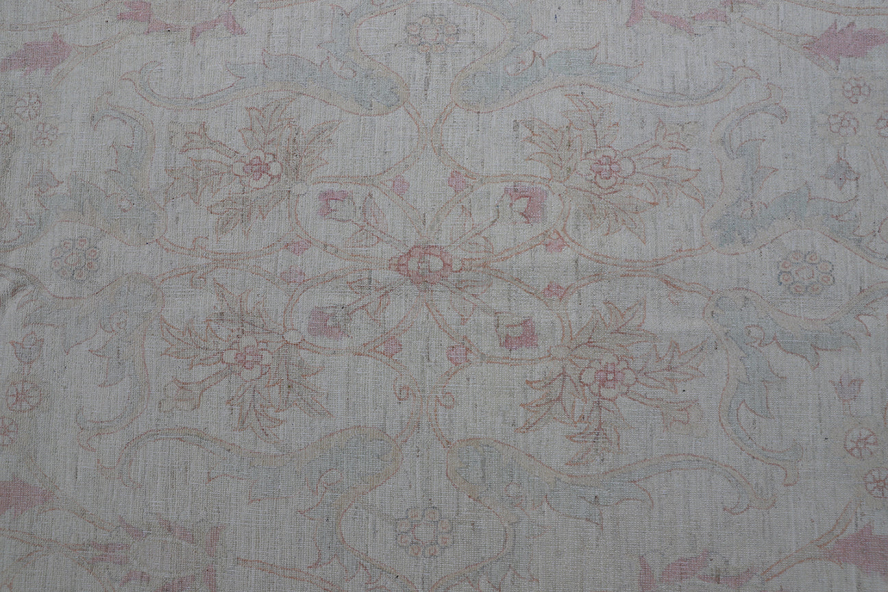 6'x10' Ariana Tabriz Design Ivory Blue Pink Rug