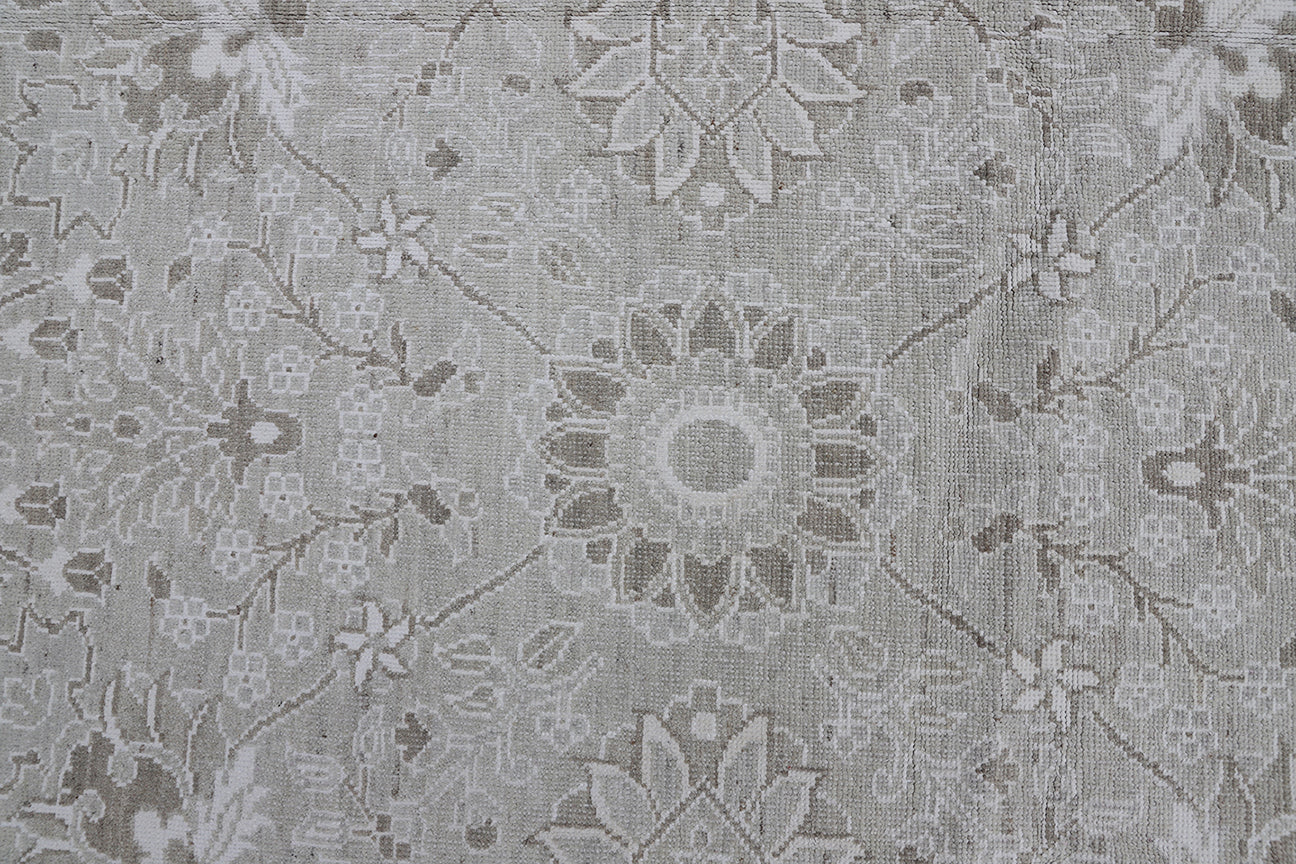 4'x15' Ariana Tabriz Design Grey with Cotton highlight Runner Rug