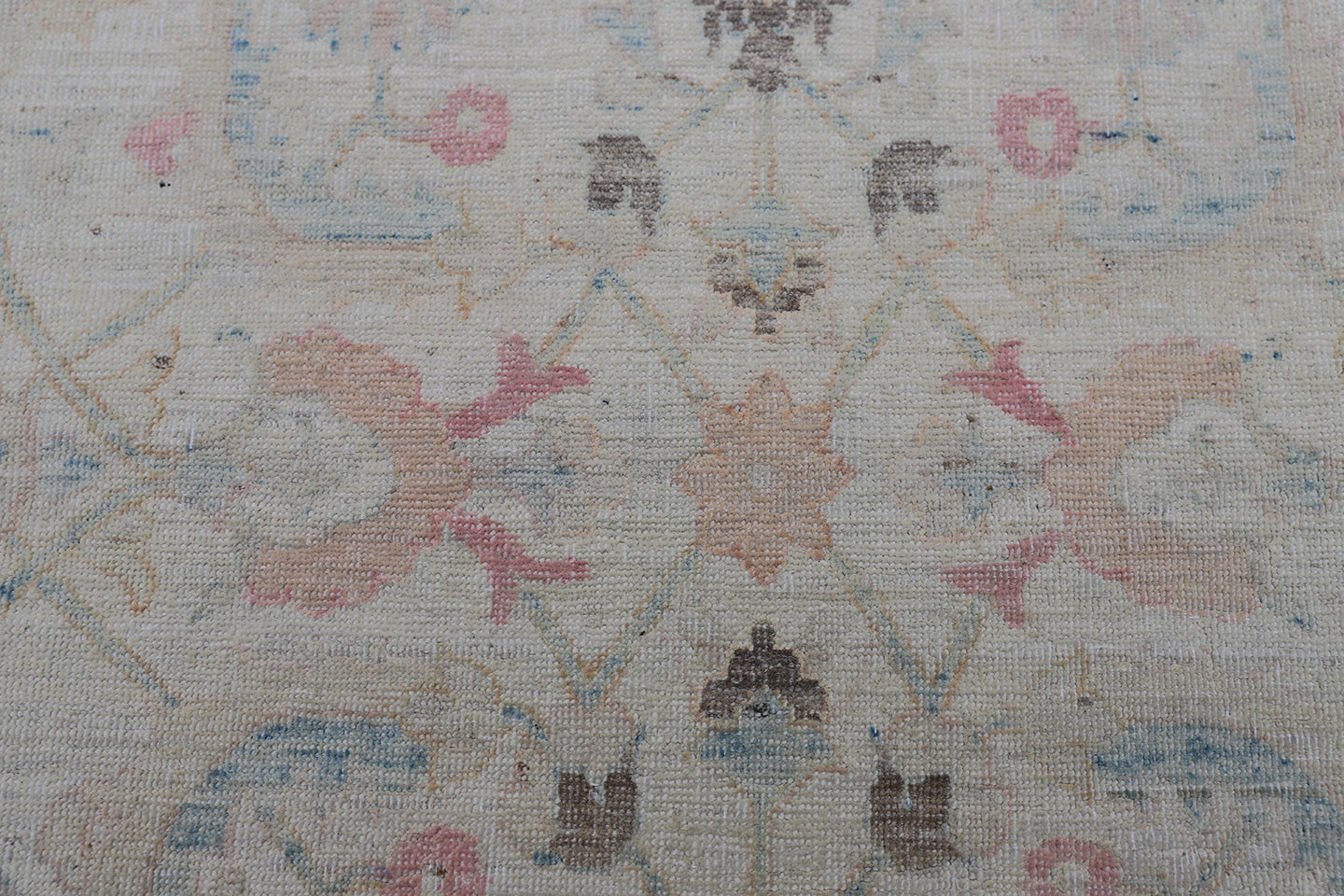 10'x13' Ariana Tabriz Design Earth Tone Ivory Blue Rose Brown Rug