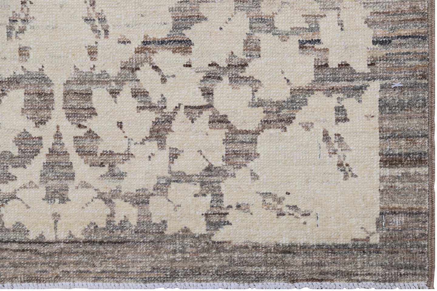 2'x2' Ariana Transitional Brown Ivory Floral Square Rug