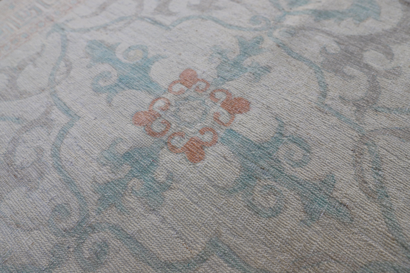 3'x13' Ariana Transitional Blue Ivory Copper Floral Runner Rug