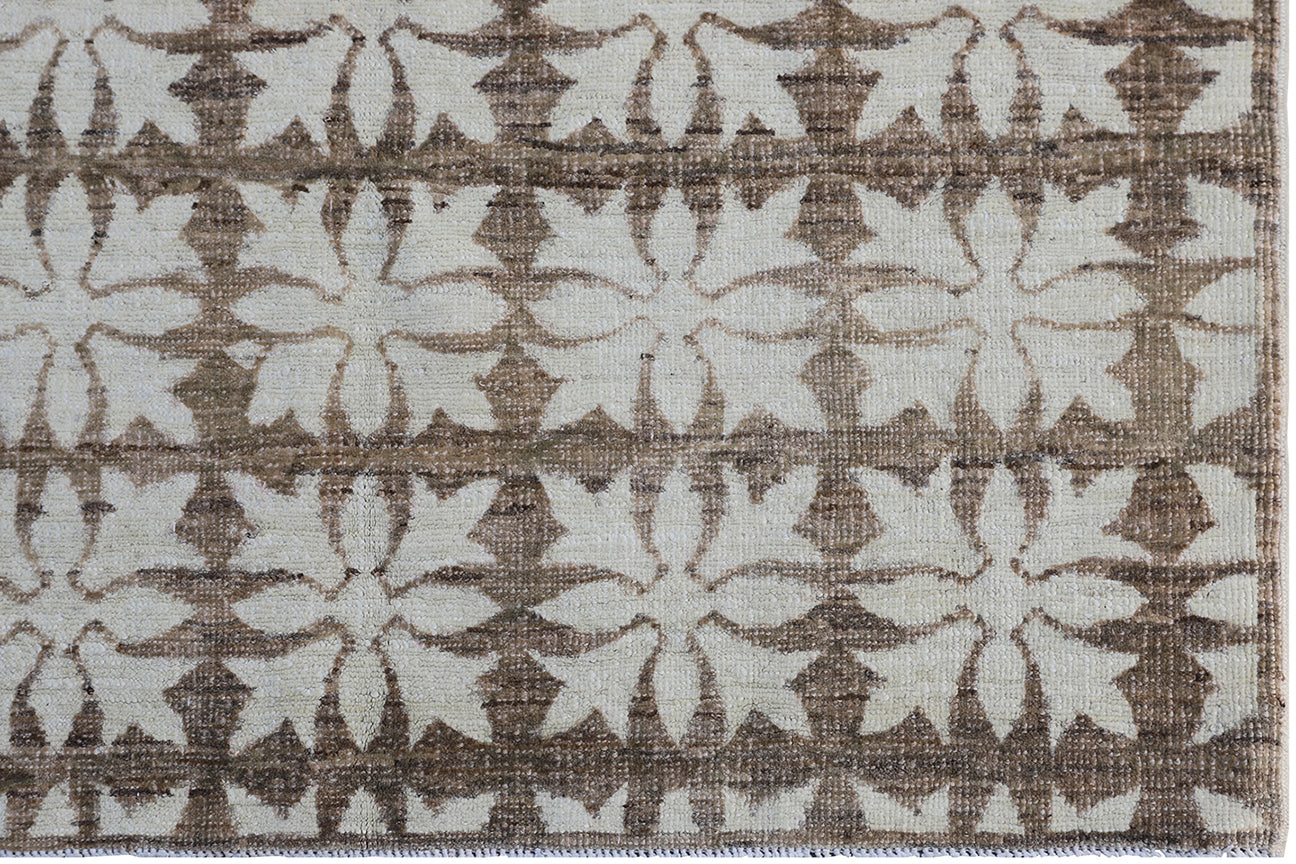 5' x 6' Ariana Transitional Geometric Brown with Cotton Highlight Rug