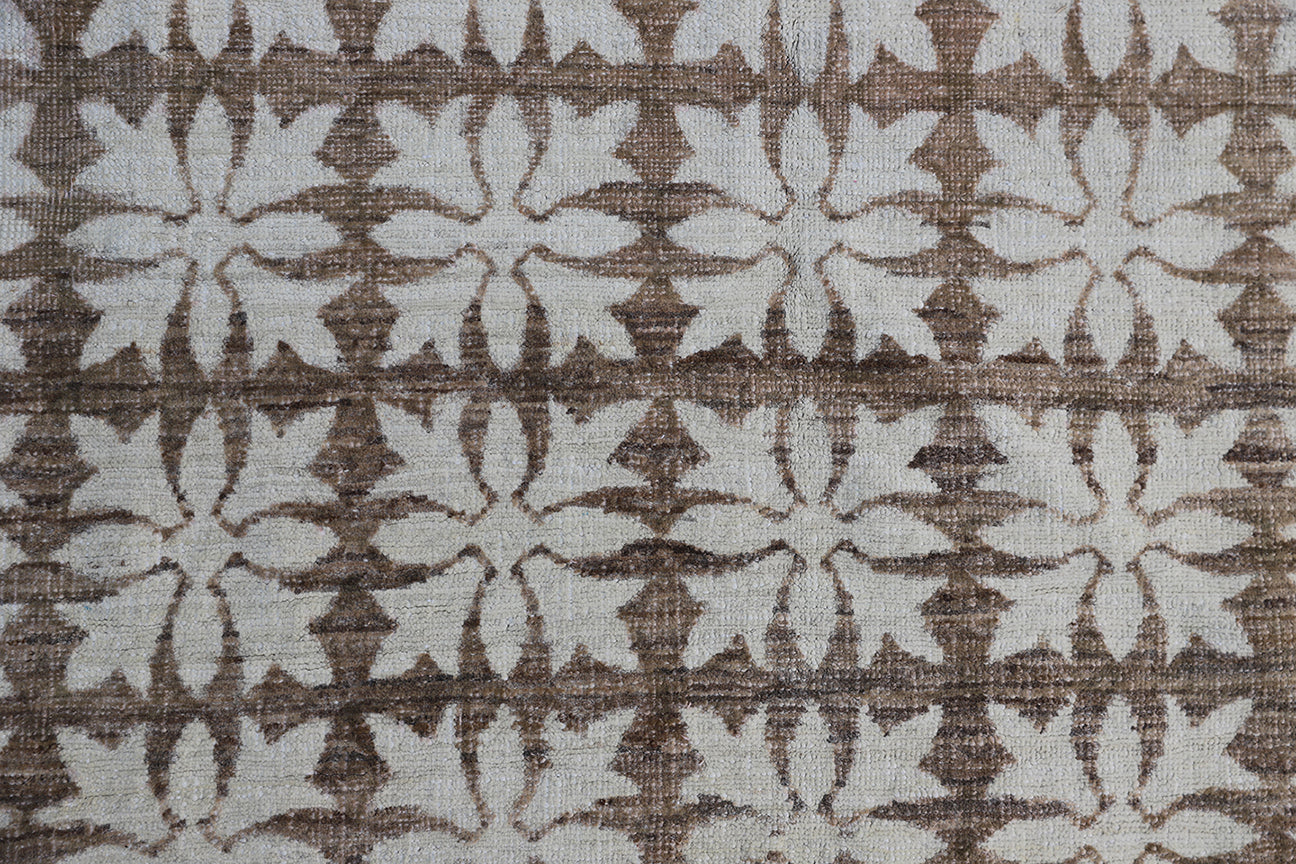 5' x 6' Ariana Transitional Geometric Brown with Cotton Highlight Rug