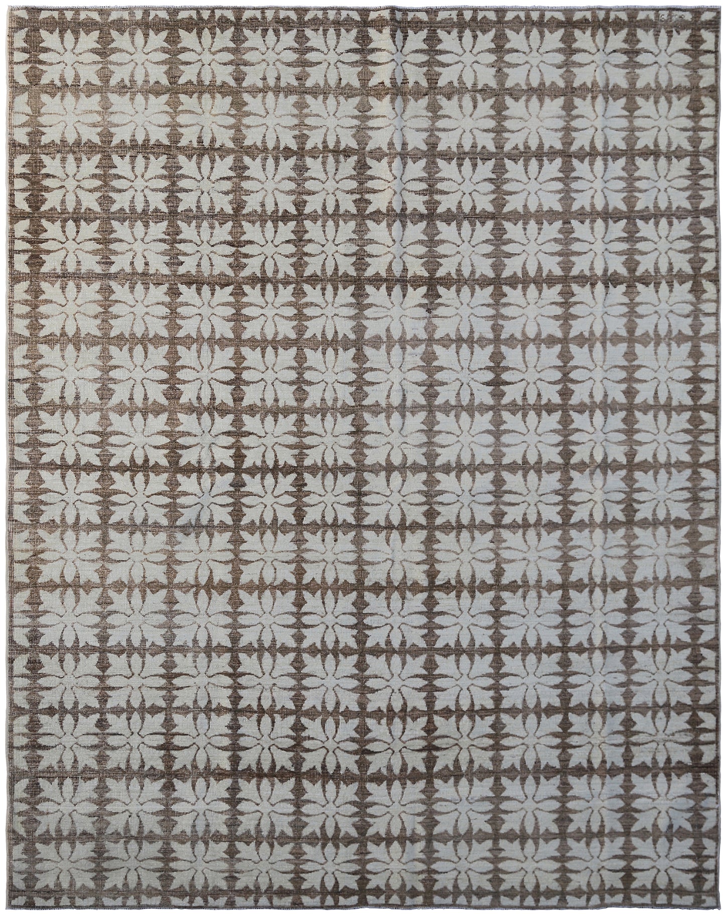 5' x 6' Ariana Transitional Geometric Brown with Cotton Highlight Rug