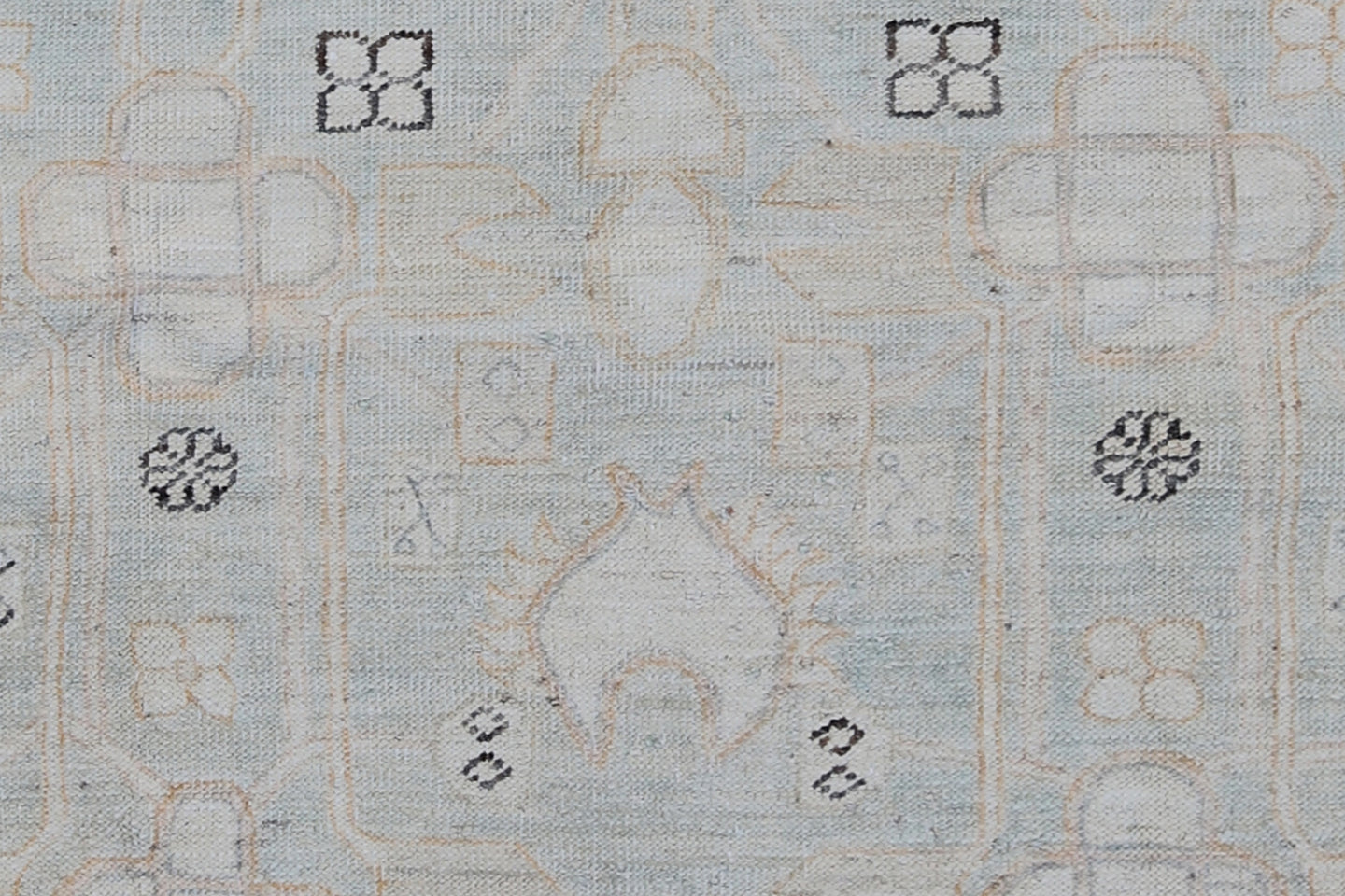 4'x6' Ariana Bakhshayesh Design Soft Blue Grey Border Rug