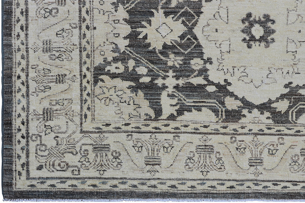 4' x 16' Ariana Handmade Agra Design Grey Blue Ivory Runner