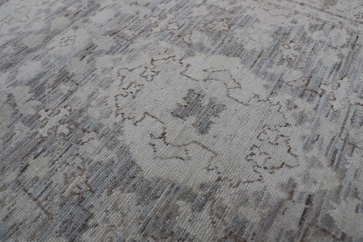 3'x16 Ariana Agra design Blue Brown Grey Runner Rug