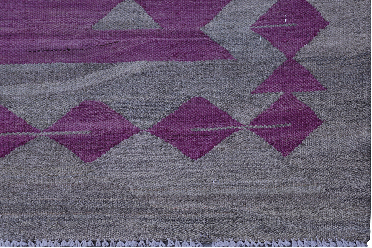 10'x13' Purple Grey Maimana Design Ariana Kilim