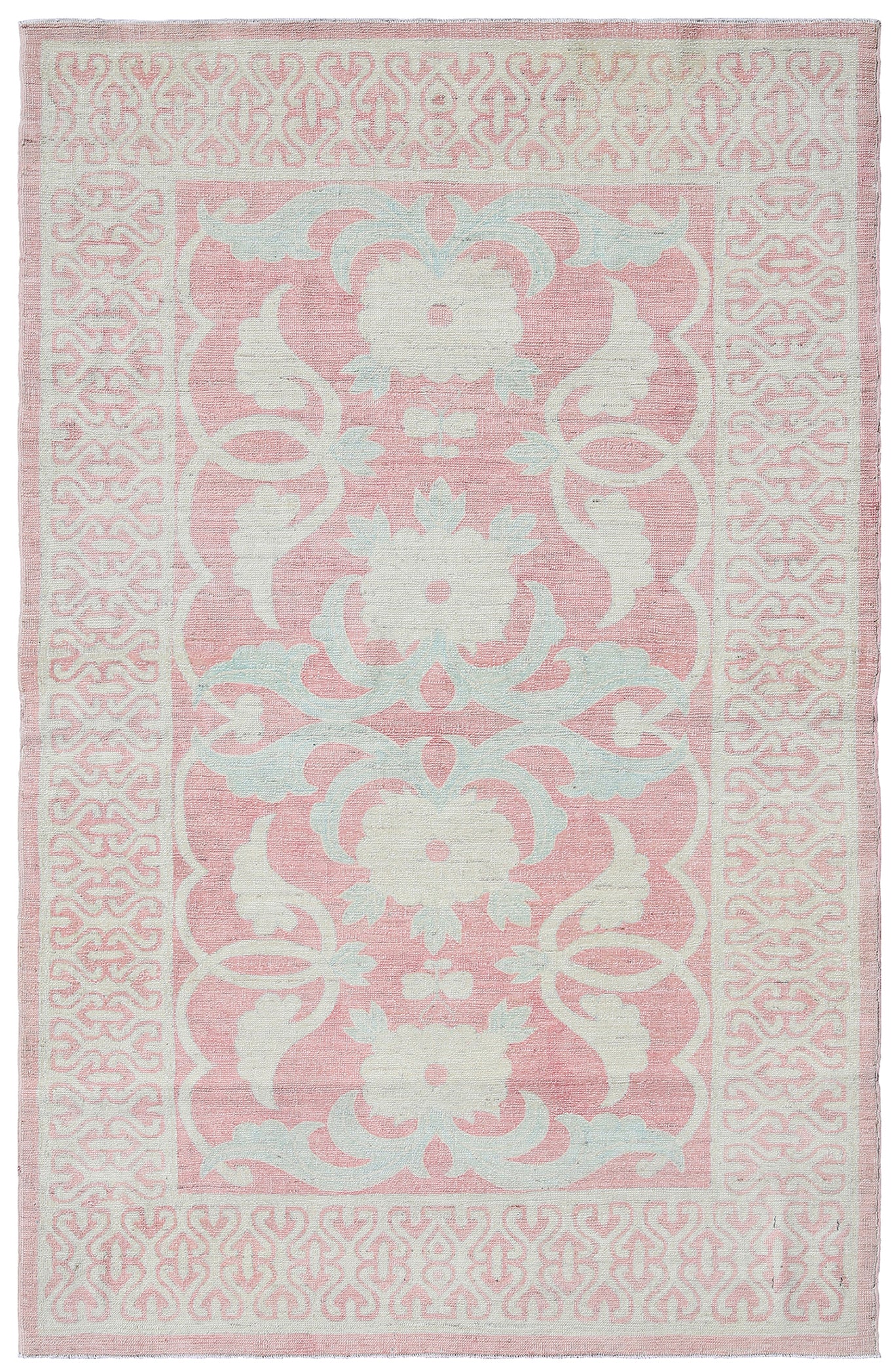 3'x5' Ariana Traditional Pink Ivory Soft Blue Rug