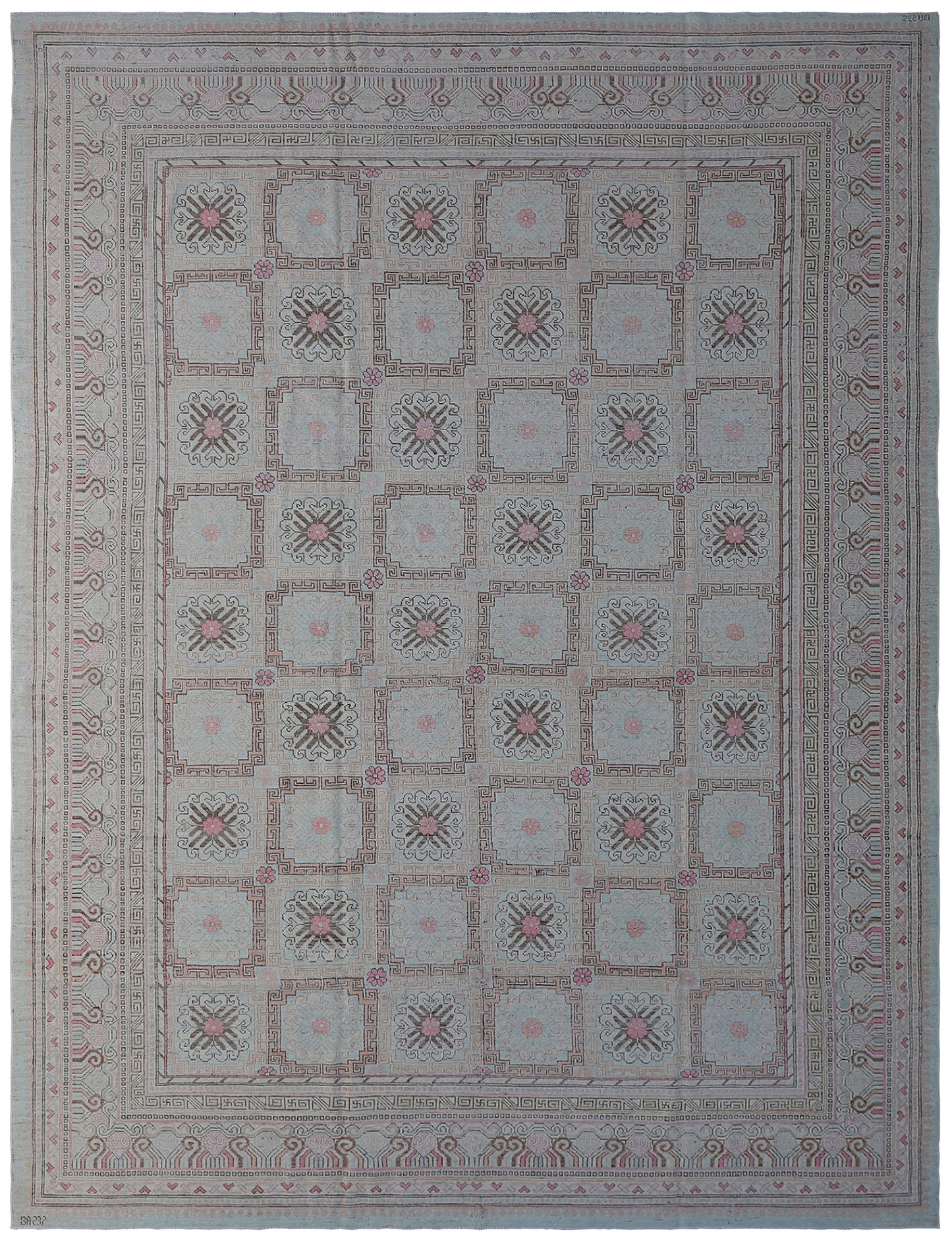 9'x12' Soft Icy Blue Brown Pink Ariana Samarkand Rug