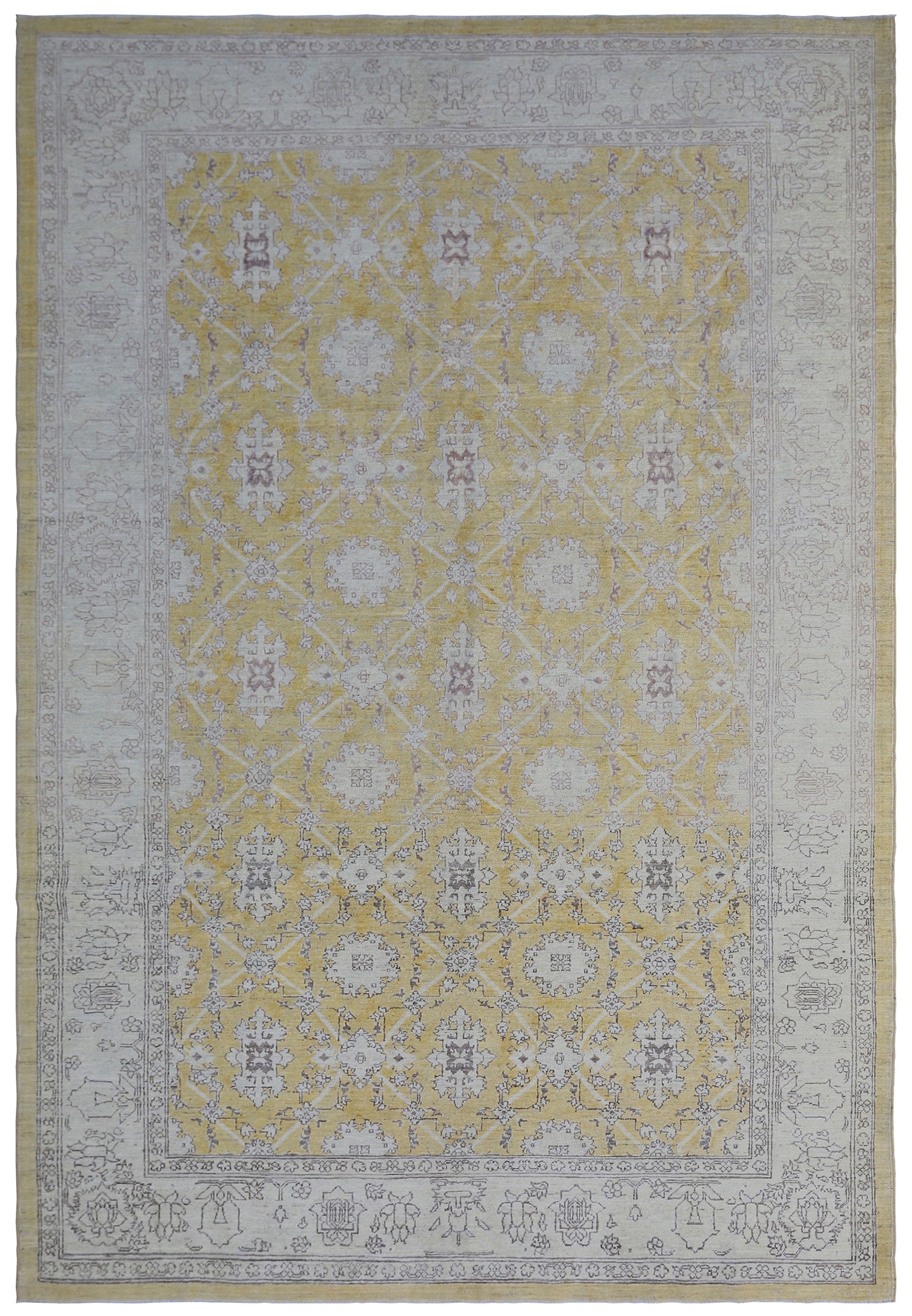6'x8' Ariana Agra design Yellow Grey Ivory Rug