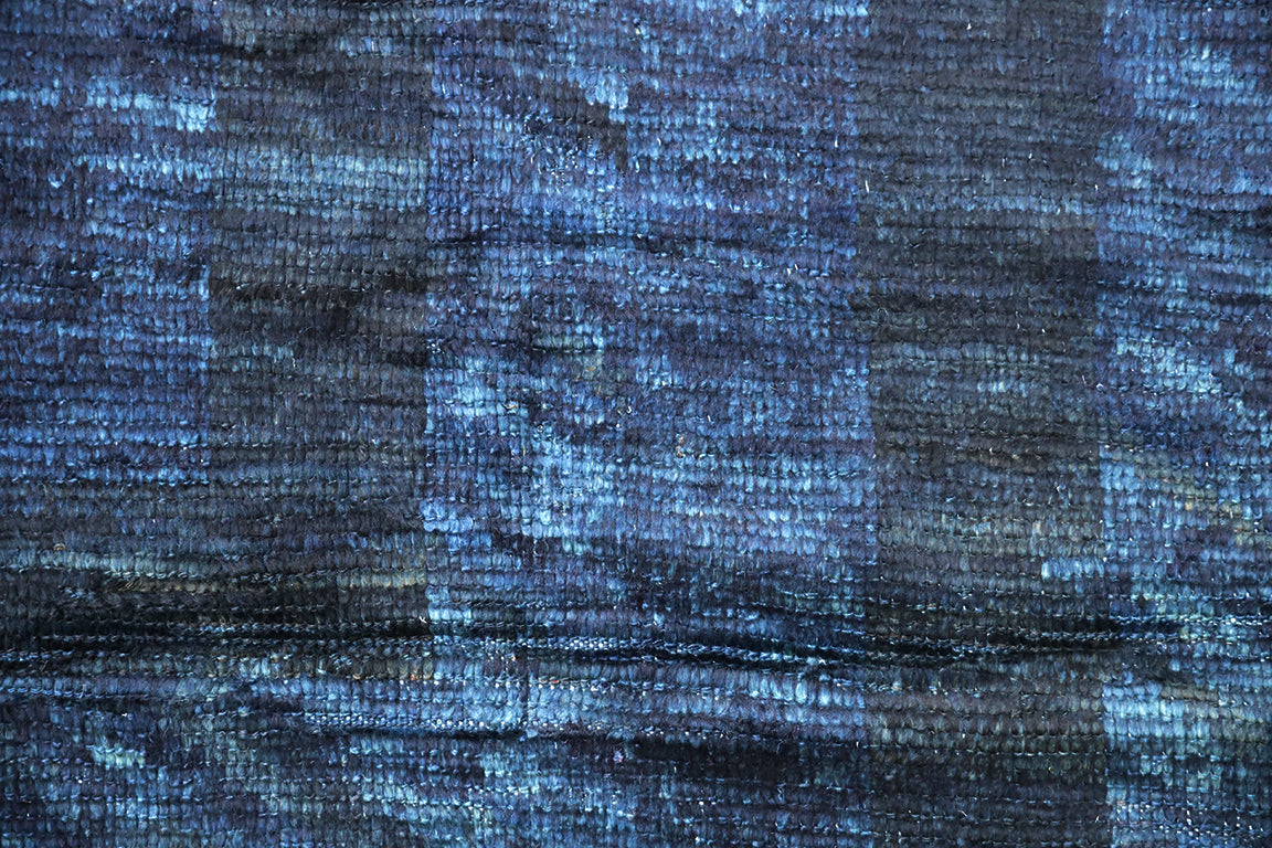 8'x11' Ariana Moroccan Style Solid Deep Blue Barchi Rug