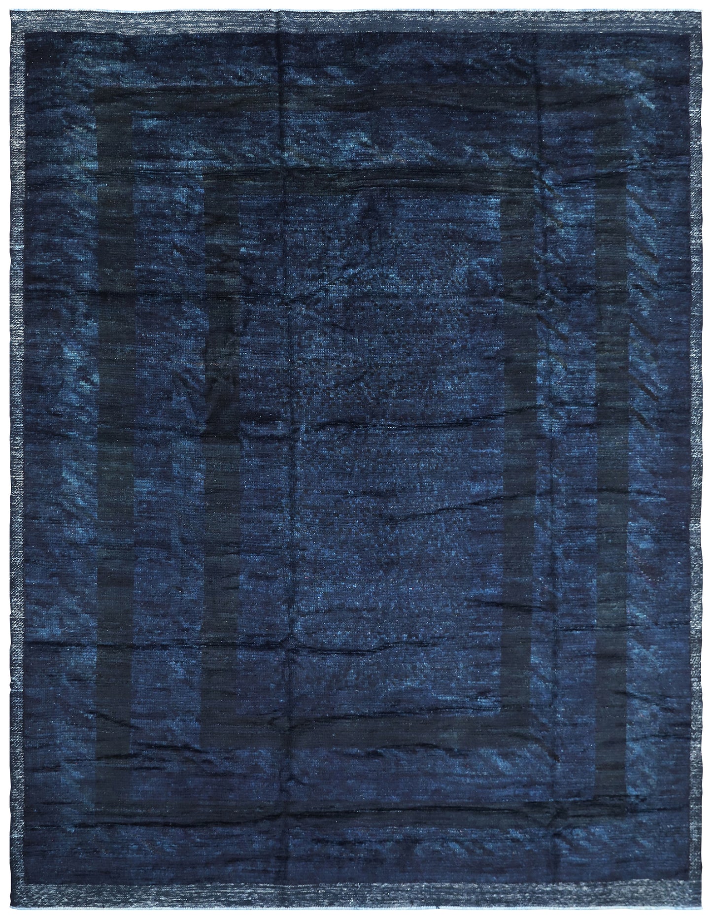 8'x11' Ariana Moroccan Style Solid Deep Blue Barchi Rug