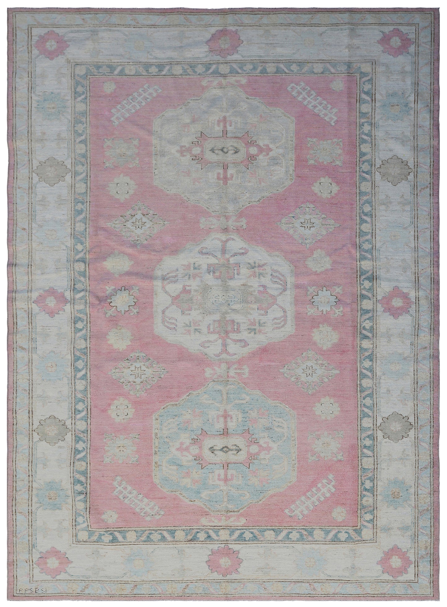 5' x 7' Ariana Caucasian Design Pink Ivory Hazara Rug