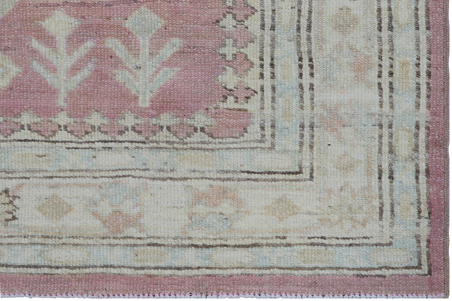 3'x10' Ariana Kazak Design Pink Ivory Blue Hazara Rug