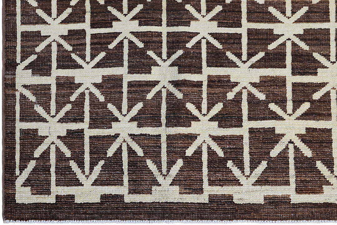 3'x5' Ariana Geometric Dark Brown Cream Rug