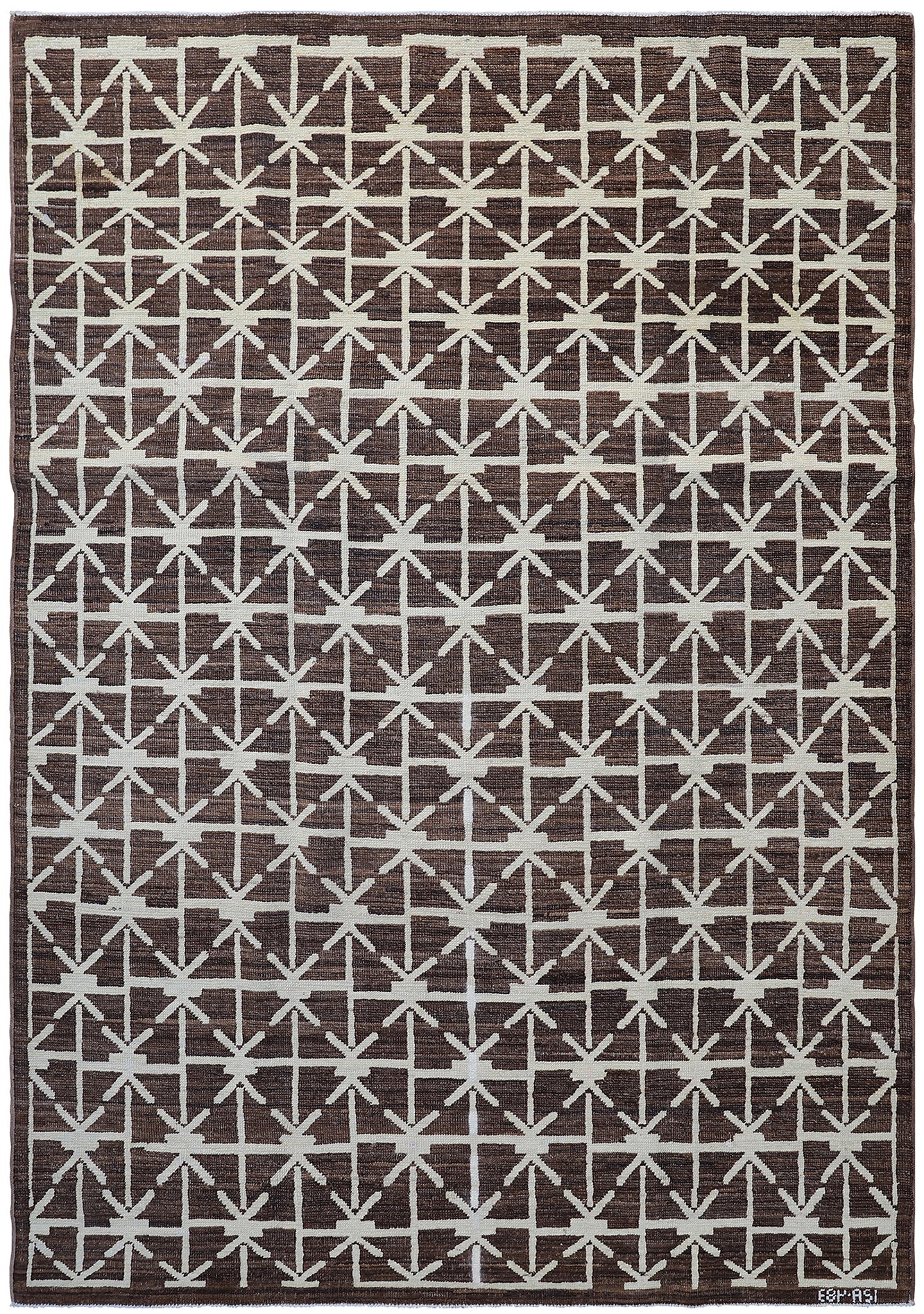 3'x5' Ariana Geometric Dark Brown Cream Rug