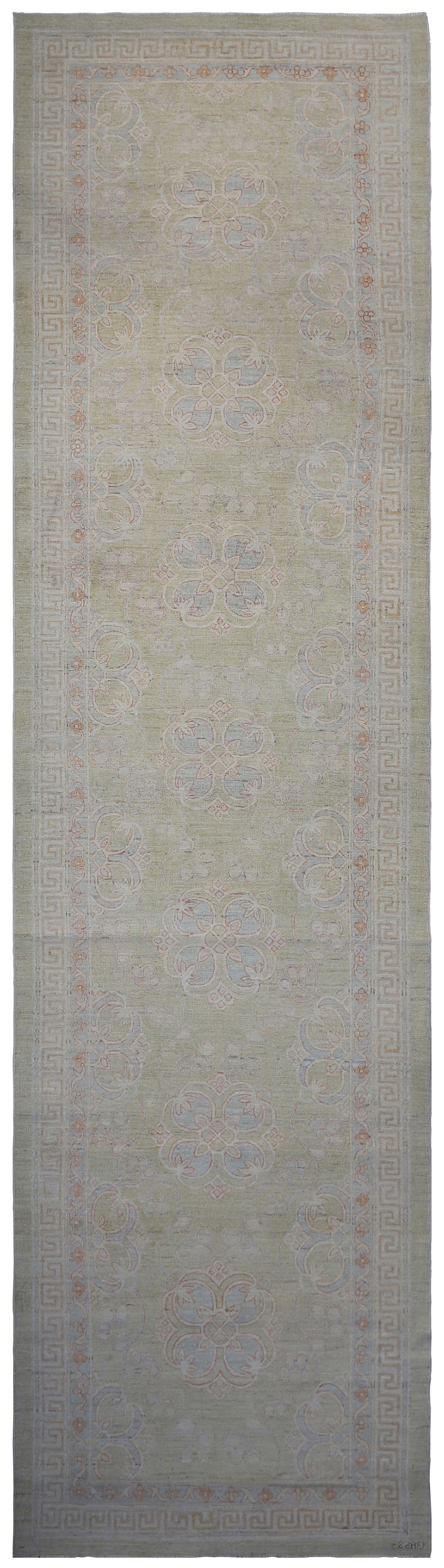 3' x 12' Ariana Floral Pastel Ivory Blue Runner