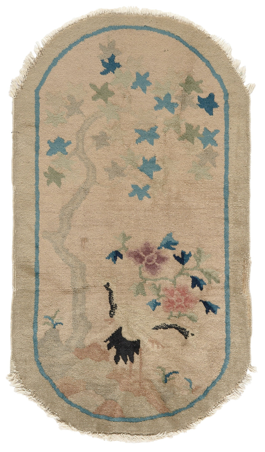2'x4' Beige Grey Machine Woven UV Treated Traditional Floral Design Indoor Accent Rug main image 0
