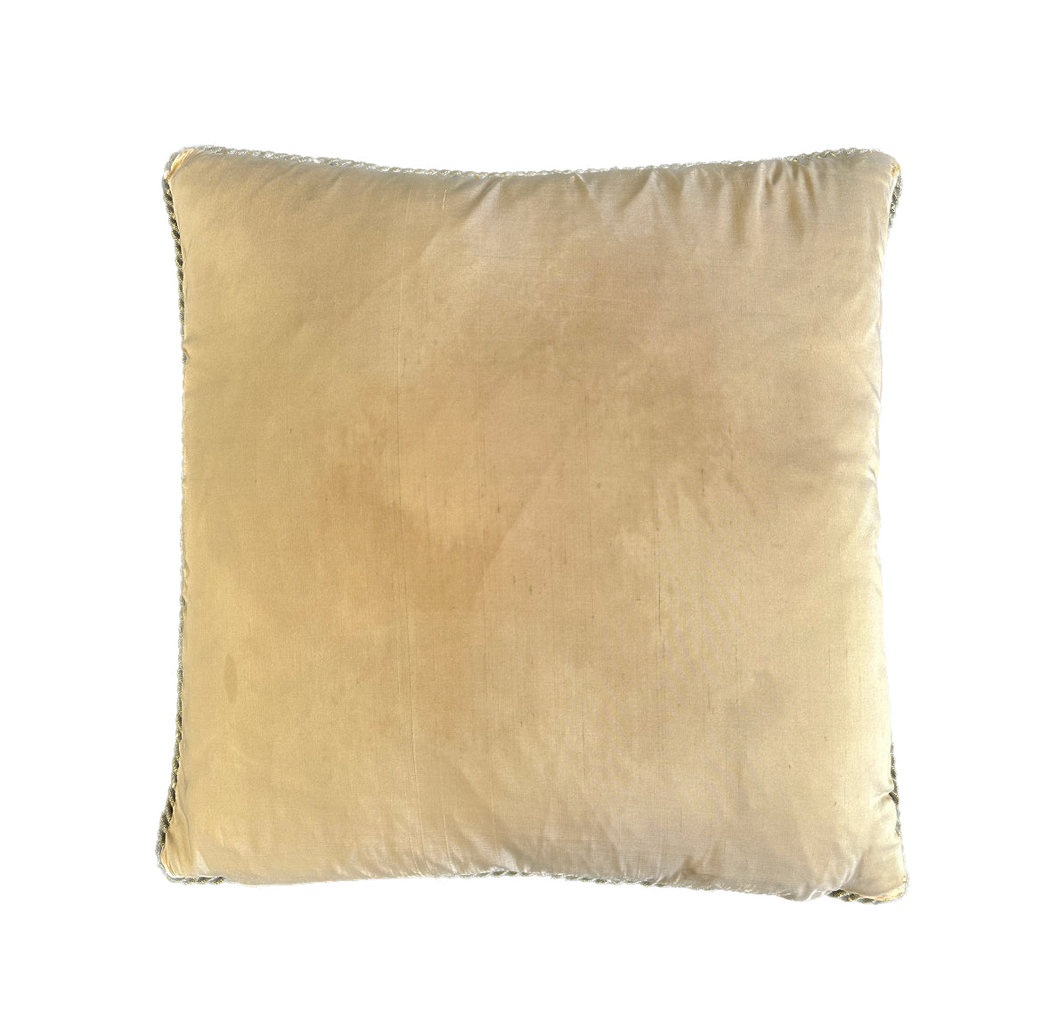 18"x18" Brown Floral Wool with Silk Backing Pillow