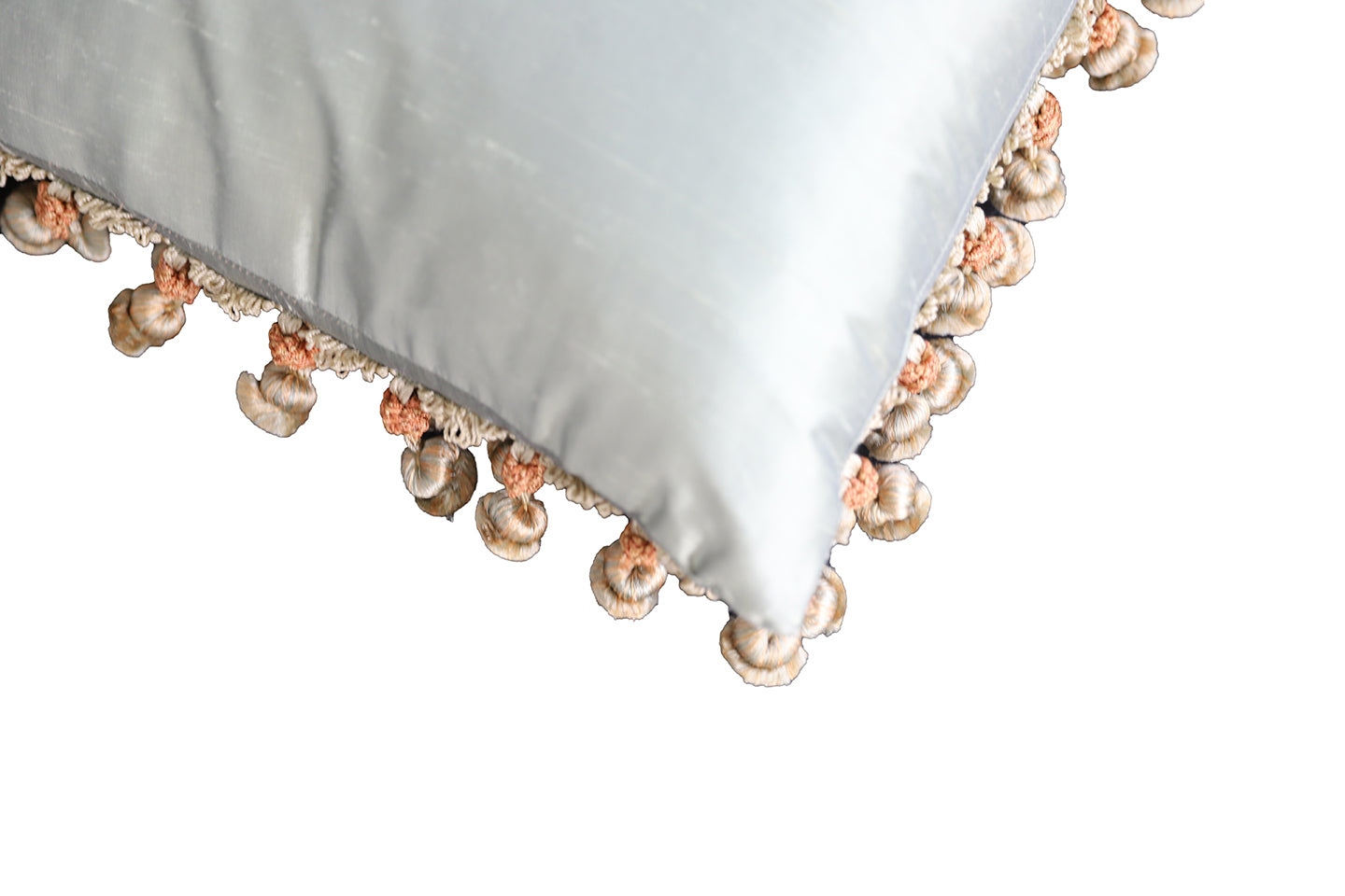 20"x20" Square Fine Floral Silk and Wool Aubusson Pillow