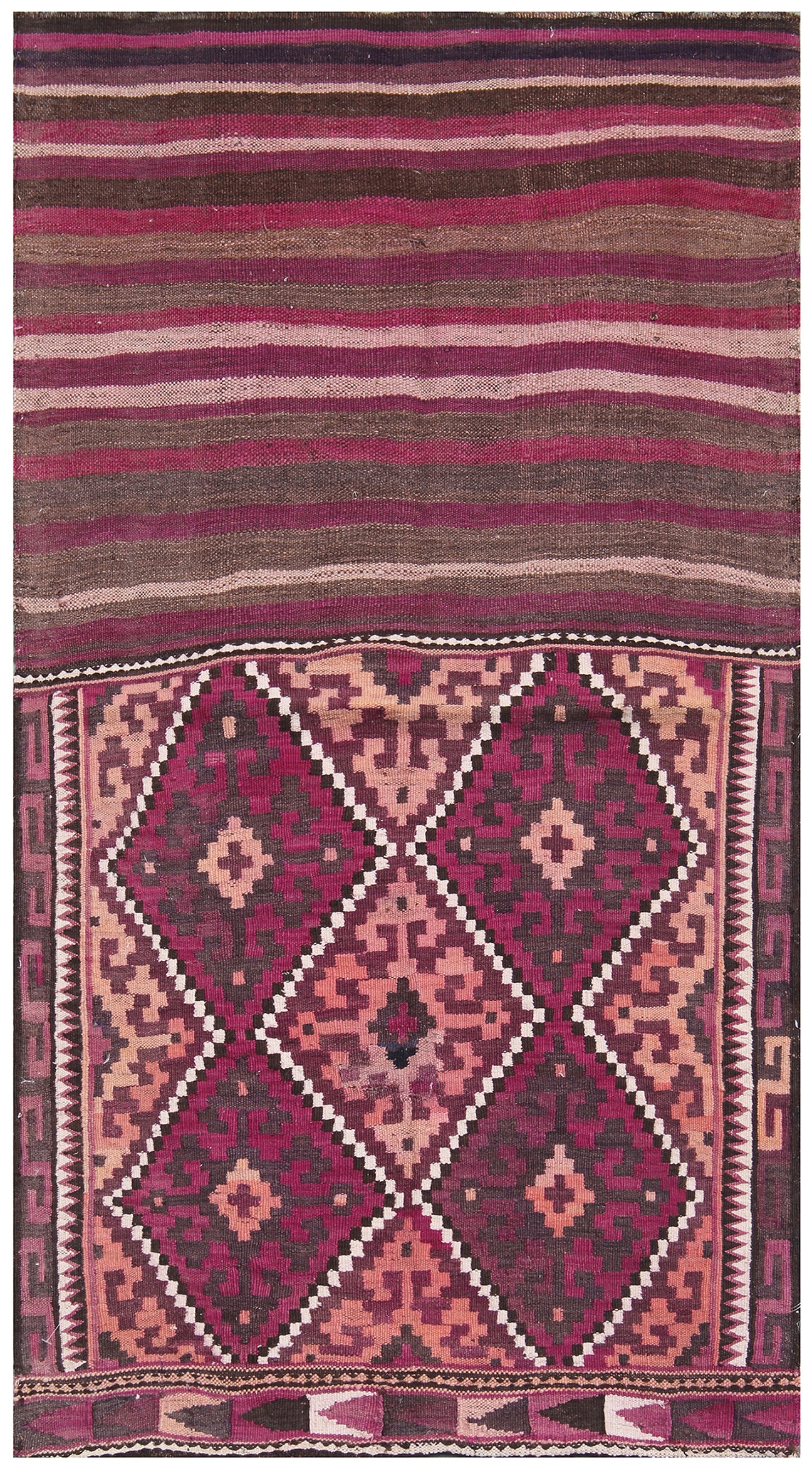 3’x5’ Magenta Tribal Uzbek Afghan Kilim