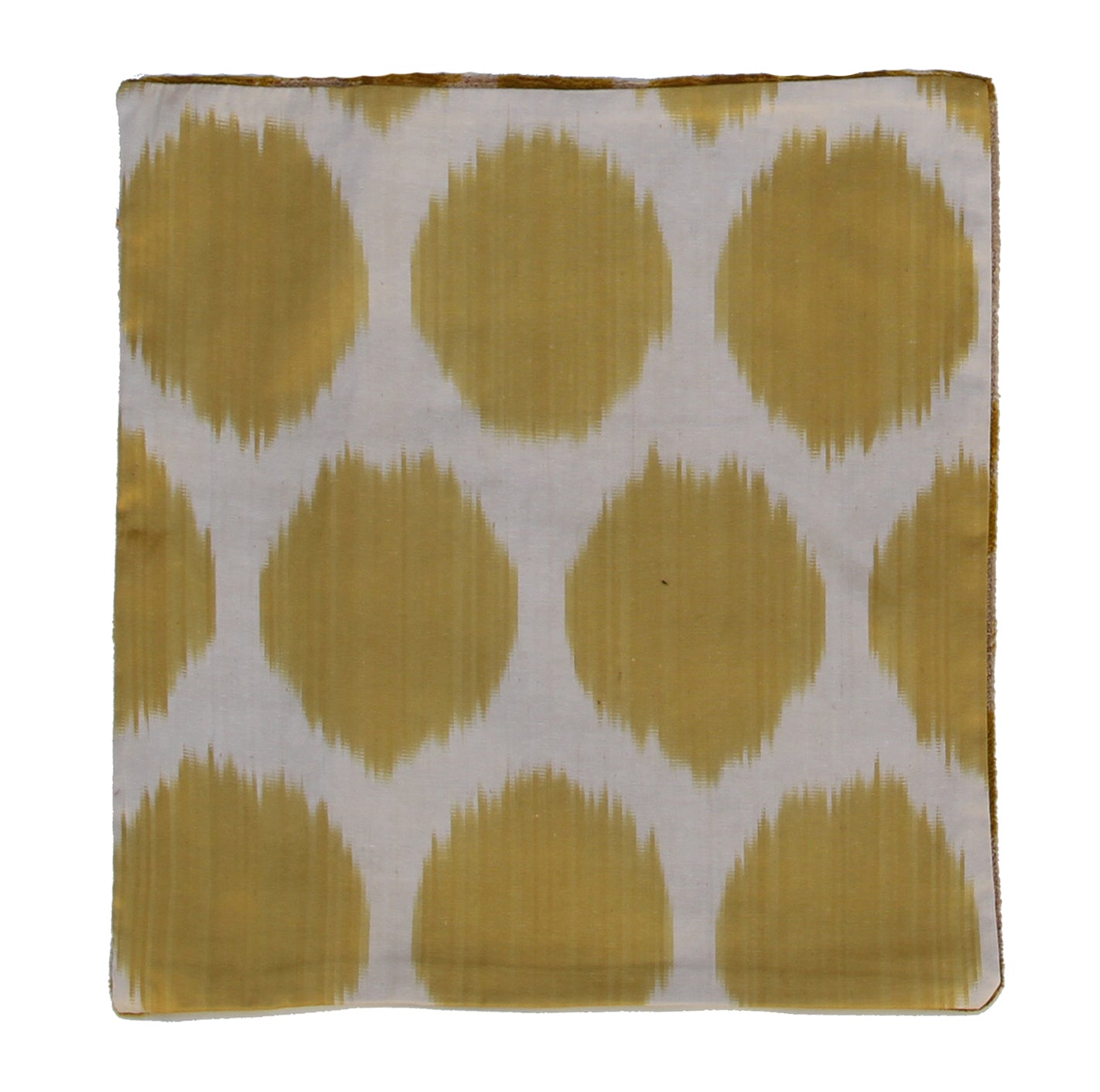 15"x15" Cream and Yellow Geometric Ikat Velvet Pillowcase