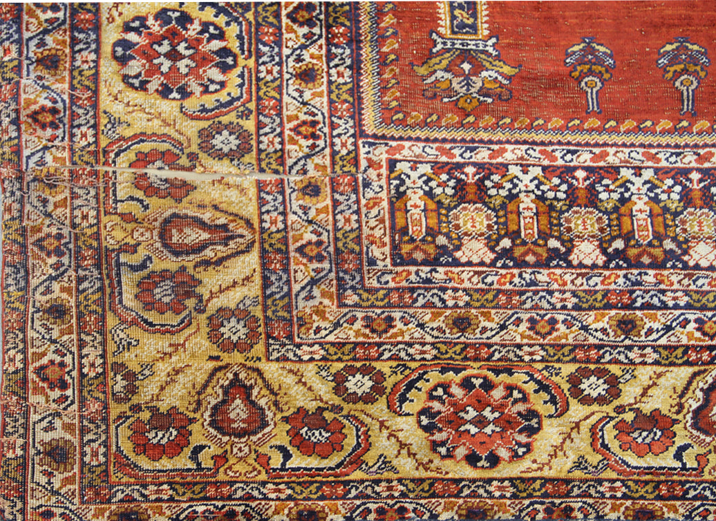 Antique Turkish Prayer Rug | Ghiordes Anatolian Design