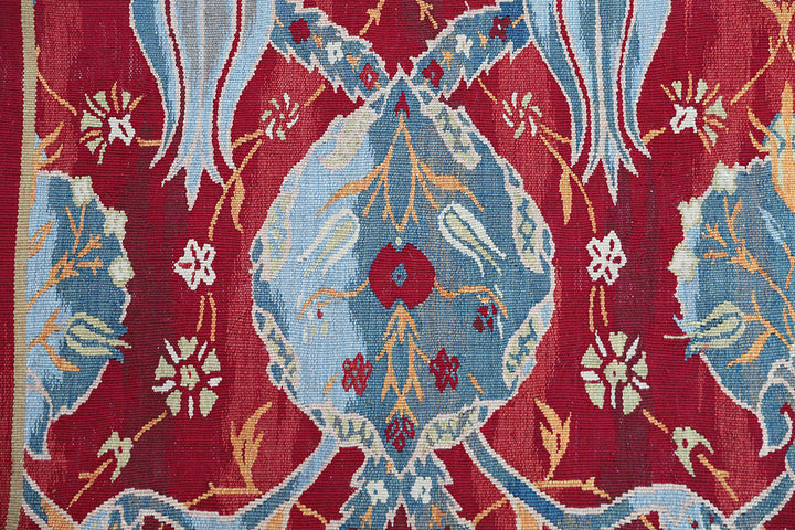 4'x6' Hand-Woven Turkish Kilim Rug | Floral Ottoman Design Kilim