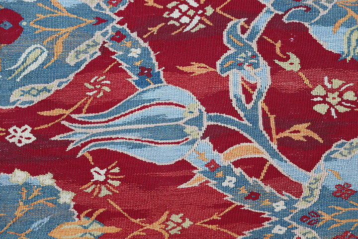 4'x6' Hand-Woven Turkish Kilim Rug | Floral Ottoman Design Kilim