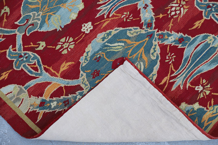 4'x6' Hand-Woven Turkish Kilim Rug | Floral Ottoman Design Kilim