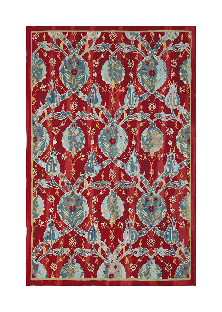 4'x6' Hand-Woven Turkish Kilim Rug | Floral Ottoman Design Kilim